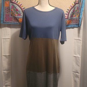 Lula Roe, size L, blue, green and grey.